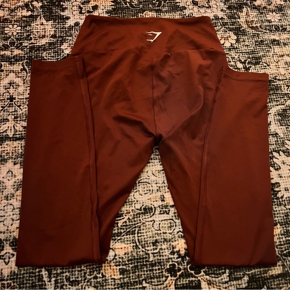 Gymshark Red Brown Activewear Leggings - Picture 4 of 8